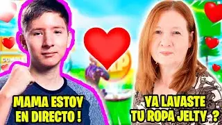 JELTY ES REGAÑADO POR SU MAMA EN DIRECTO ❤️ ENSEÑA COMO *GANAR UNA PARTIDA A 1 DE VIDA* 🔥 FORTNITE