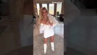 Britney Spears Dancing In White And Showing Her Bew Little Dog Sara Beth - April 30 2023