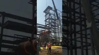 Steam drum erection work #lifting #boiler #powerplant #erection