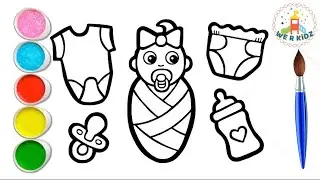 Baby Accessories Drawing, Painting, Coloring for toddlers & Kids|| Learning Video for Kids