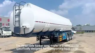 3-Axle Stainless Steel Fuel Tank Semi Trailer#StainlessSteelFuelTank#OilTankerSemiTrailer