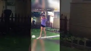 I can't imagine doing that on solid wood outside😳 #gymnastics #thenvsnow #sports #beam