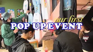 STUDIO VLOG #7 🛍 market pop up 💙 live t-shirt printing 👕 preparing for the event! 🤩