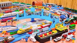 Plarail Shinkansen ☆ Construction Takara Tomy 3-Lane Subway Control Station & Pedestrian Overpass 🚇