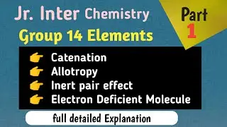 Jr. Inter Chemistry | group 14 elements | 2Marks Questions | Carbon Family| #JuniorChemistry
