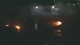 Firefighters work to knock down 4-alarm fire at foam factory