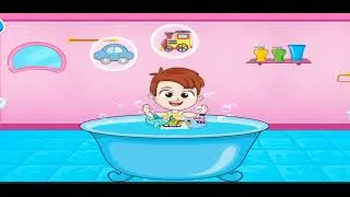 Baby in the bathroom and learning a different toy's (online earnings)
