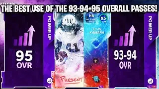THE BEST PLAYERS TO USE THE 93-94 AND 95 OVERALL POWER UP PASSES ON! | MADDEN 21 ULTIMATE TEAM