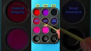 Create 8 Colors from 3 Colors Red + Violet + Black  #colormixing #satisfying