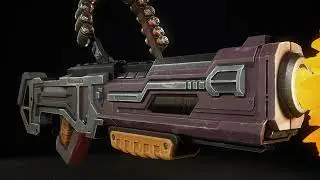 Gun from Contra Galuga (fan art). Turntable animation Marmoset Toolbag