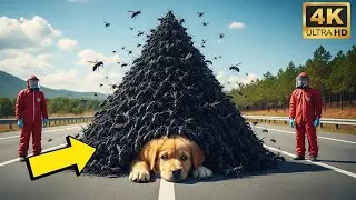 Brave Rescue: Saving a Small Dog from a Giant Swarm of Bees