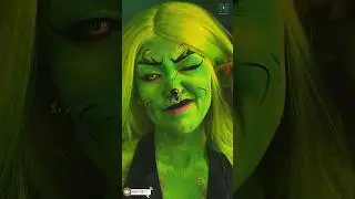 Grinch Makeup Transformation: Edgy Edition 🎄✨ #makeuptutorial #shorts #youtubeshorts