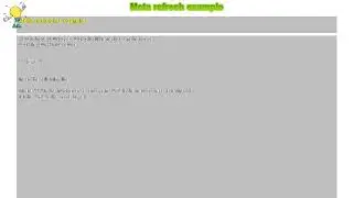 How to : Meta refresh example