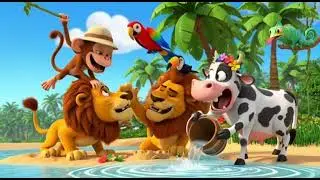 Monkey & Lion Busy Jungle Day 🐵🦁🌴 | Fun Kids Cartoon Animation