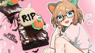 【BAKING HANDCAM】Making tombstone brownies!!