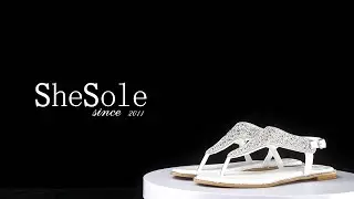 SheSole Women's Silver Thong Sandals Dressy Summer Bling Rhinestone Flat Wedding Shoes