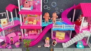 10 Minutes Satisfying with Unboxing Pink Barbie House Play Set Review Toys | ASMR 