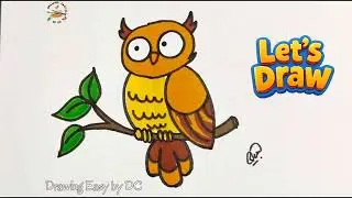 How to Draw an Owl Easy | Step by Step Owl Drawing | Owl drawing easy | Ullu Kaise Banate Hain 