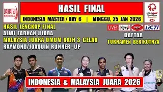MALAYSIA JUARA UMUM ~ Hasil Lengkap Final Indonesia Master 2026 Hari Ini ~ ALWI JUARA ~ RAJO KALAH