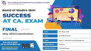 Success at CA. Exam BoS | Final Paper 2 - Advanced Financial Management | 19 March, 2024