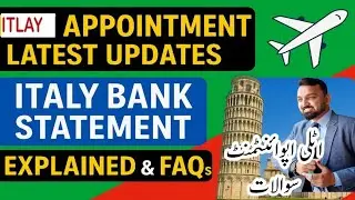 Italy Visa Appointment 2025 | Bank Statement Requirements Explained | Italy Study Visa FAQs