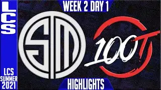 TSM vs 100 Highlights | LCS Summer 2021 W2D1 | Team Solomid vs 100 Thieves