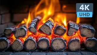 Virtual Fireplace 4K UHD: Cozy Fire Sounds & Crackling Logs for Stress & Anxiety Relief