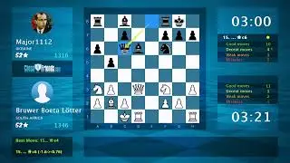 Chess Game Analysis: Bruwer Boeta L&ouml;tter - Major1112, 1-0 (By ChessFriends.com)