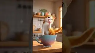 Meowccino?! ☕🐱 Cat in a Coffee Cup is Purring!