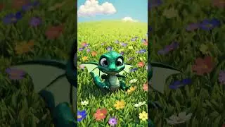 Baby Dragon's Flower Adventure 🌸🐉 #CuteDragon #FantasySpring #AIshort