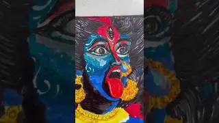 ✨ Powerful Maa Kali Portrait | Pencil Color Art | Devi Maa Drawing Shorts ✨