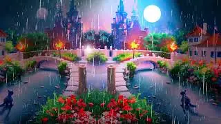 Magical Palace- illuminated Moon In Rainy Vibes | Deep Ambient Music