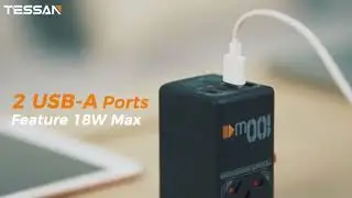 TESSAN 100W GaN Universal Travel Adapter with USB &Type C Fast