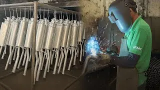 How a Hyundai Car Silencer Is Made From a Metal Sheet in the factory