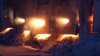 Working Open-Hearth Furnace. Stock Footage