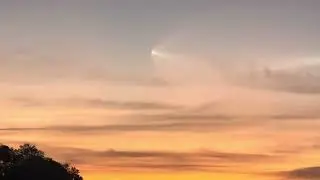 Booster separation from Falcon 9 launch 9-25-2025 (bright flashes below rocket) from Hahira, Ga