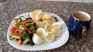 👉 Low-Oil Healthy Breakfast Recipe | Cassava, Eggs, Veggies & Tea | Easy & Nutritious