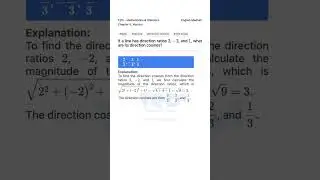 Direction Cosines from Ratios 12th Math Vectors