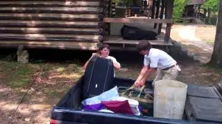 Lookout Mountain Camp - staff unloading luggage - 6/5/11