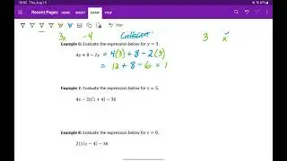 Evaluating Algebraic Expressions