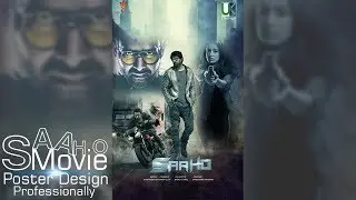 Saaho Hindi Movie Poster Design - Professional Movie Poster Design Tutorial