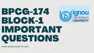 BPCG-174 , BLOCK-1, UNIT-1 AND 2 Most Important questions .#IGNOU