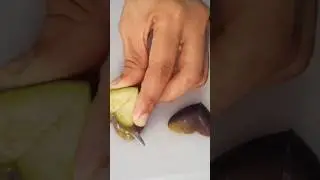 Fast eggplant cutting technique #Shorts #Eggplant #Cooking