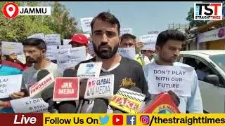 Aspirants of JKPSI protest in Jammu , demands announcement of results at an earliest