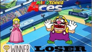Mario Tennis Aces - Wario loses to Peach in Marina Stadium (Hard)