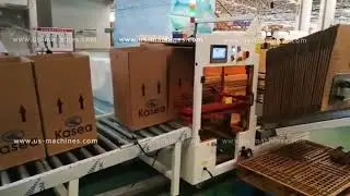 Automatic big case erector former feeding machine customer factory video
