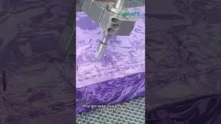 WAMIT Five axis waterjet cutting machine cuts 45mm EVA