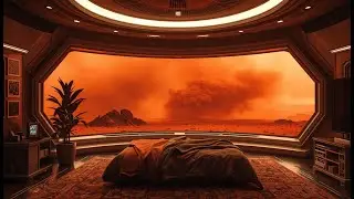 3 Hours of Mars Dust Storm Ambience | Futuristic Colony Bedroom | Sleep, Study, Focus