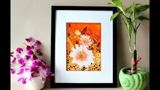 GLASS PAINTING OF FLOWERS