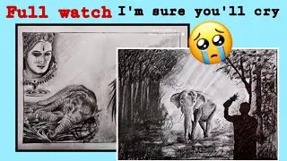 Save Animals Poster making Drawing | Save Elephant Drawing 💔 | Art Creativities